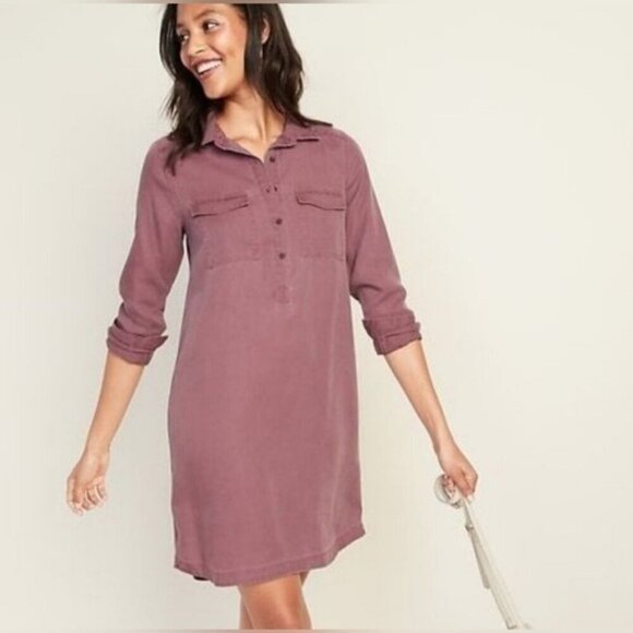 Old Navy Mauve Shirt Dress Size XXL - Picture 1 of 11